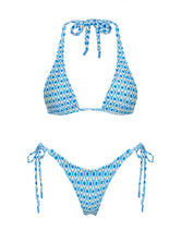 DARA RIYA Blue Geometric Triangle Bikini Set