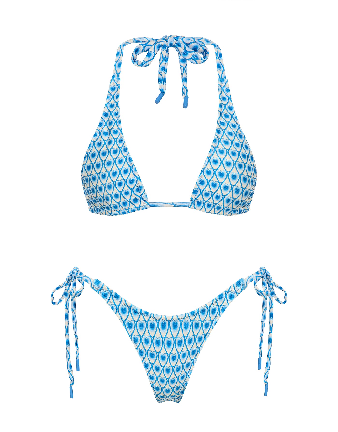 DARA RIYA Blue Geometric Triangle Bikini Set