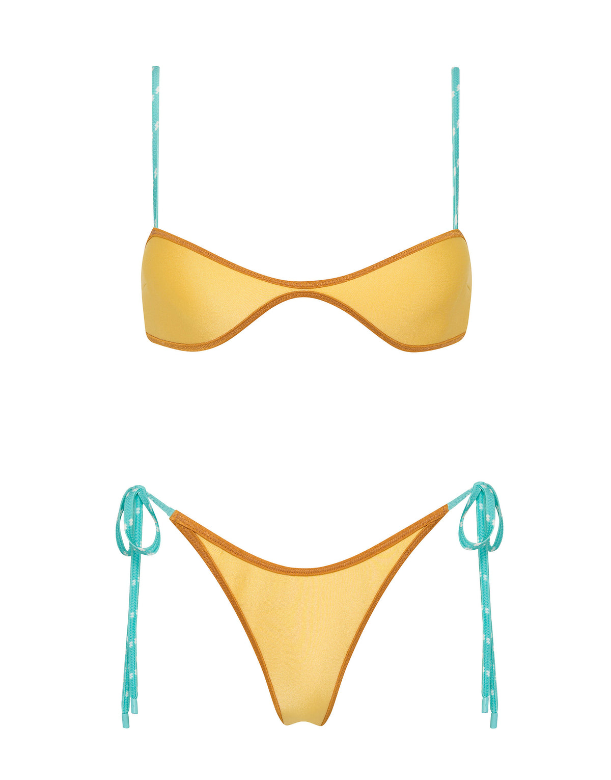 ESTE - CANARY CRUSH Neoprene Halter Bikini Set | Triangl