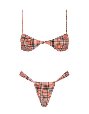 ESTE JAM VELVET CHECK Scoop Bikini Set