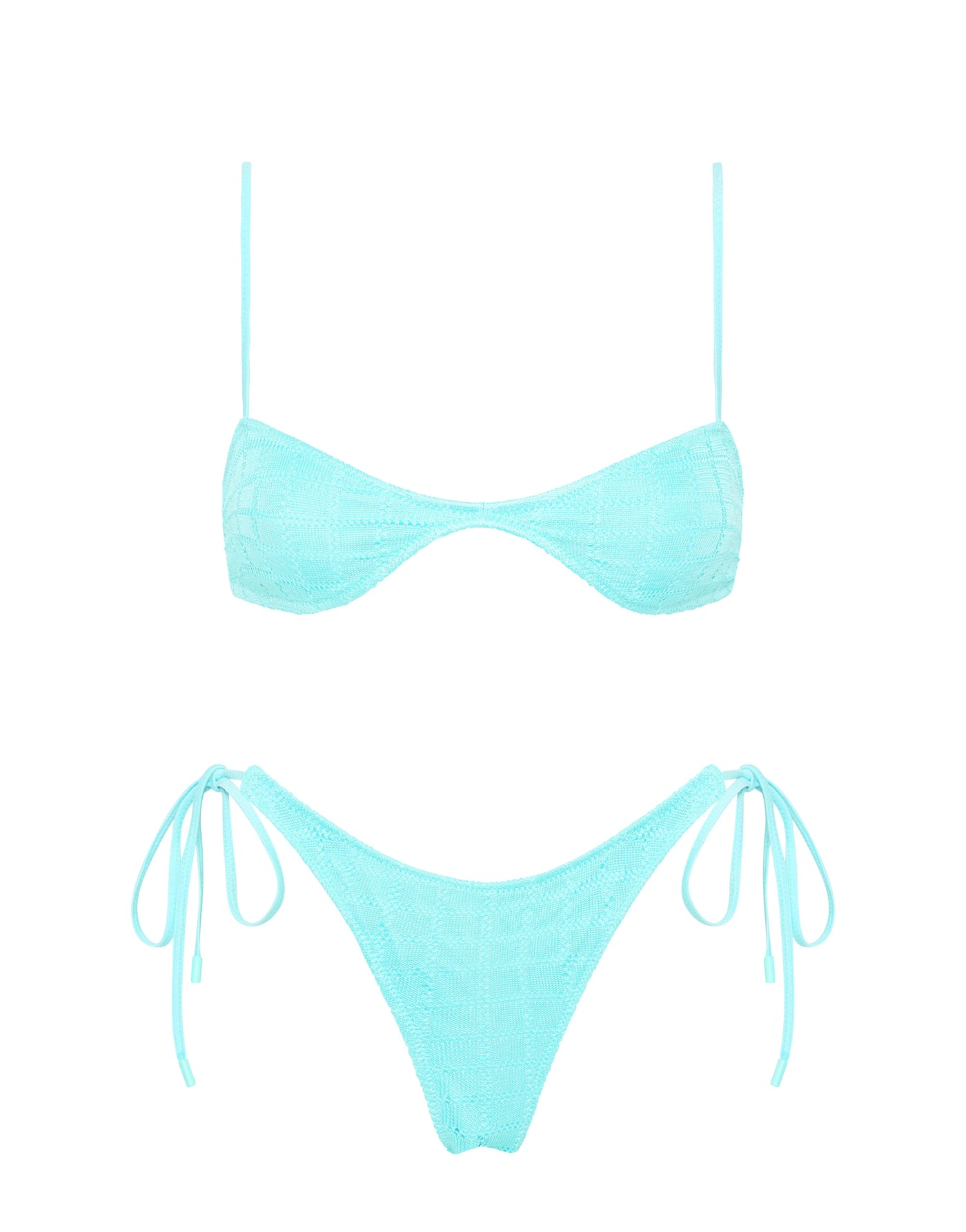 Este Jave Triangl Blue Textured Bikini