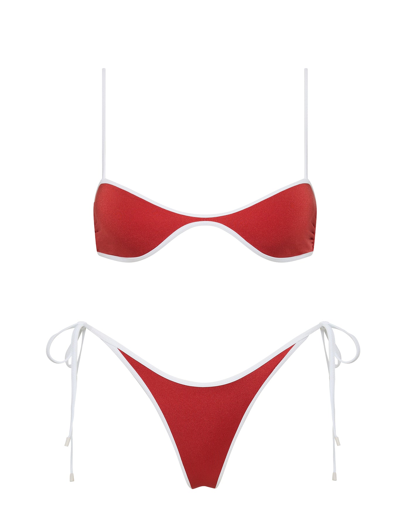 ESTE NASSE Red Scoop Crop Bikini Set – Triangl1