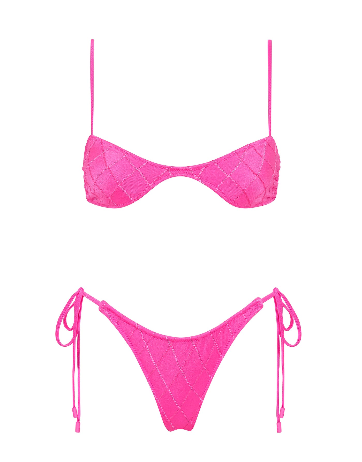 ESTE POMEGRANATE Pink Scoop Bikini Set