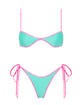 ESTE TURQUOISE Neoprene Scoop Crop Bikini Set