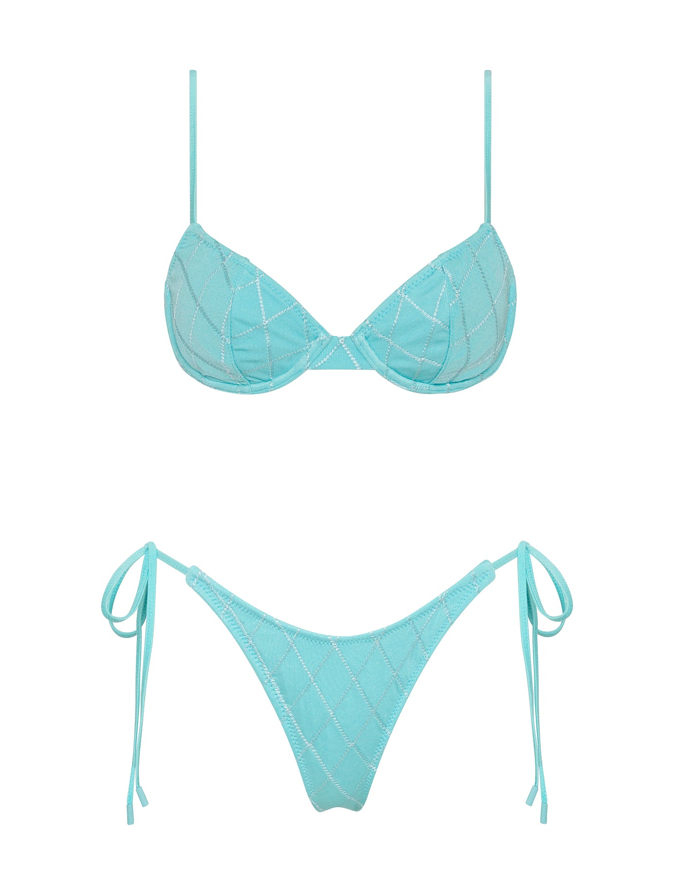 JARA SKY HIGH Blue Balconette Bikini Set