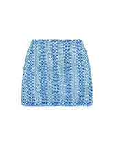 Kasi Dello Triangl Blue Sparkle Crochet Mini Skirt 