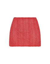 Kasi Monty Triangl Red Sparkle Crochet Mini Skirt 