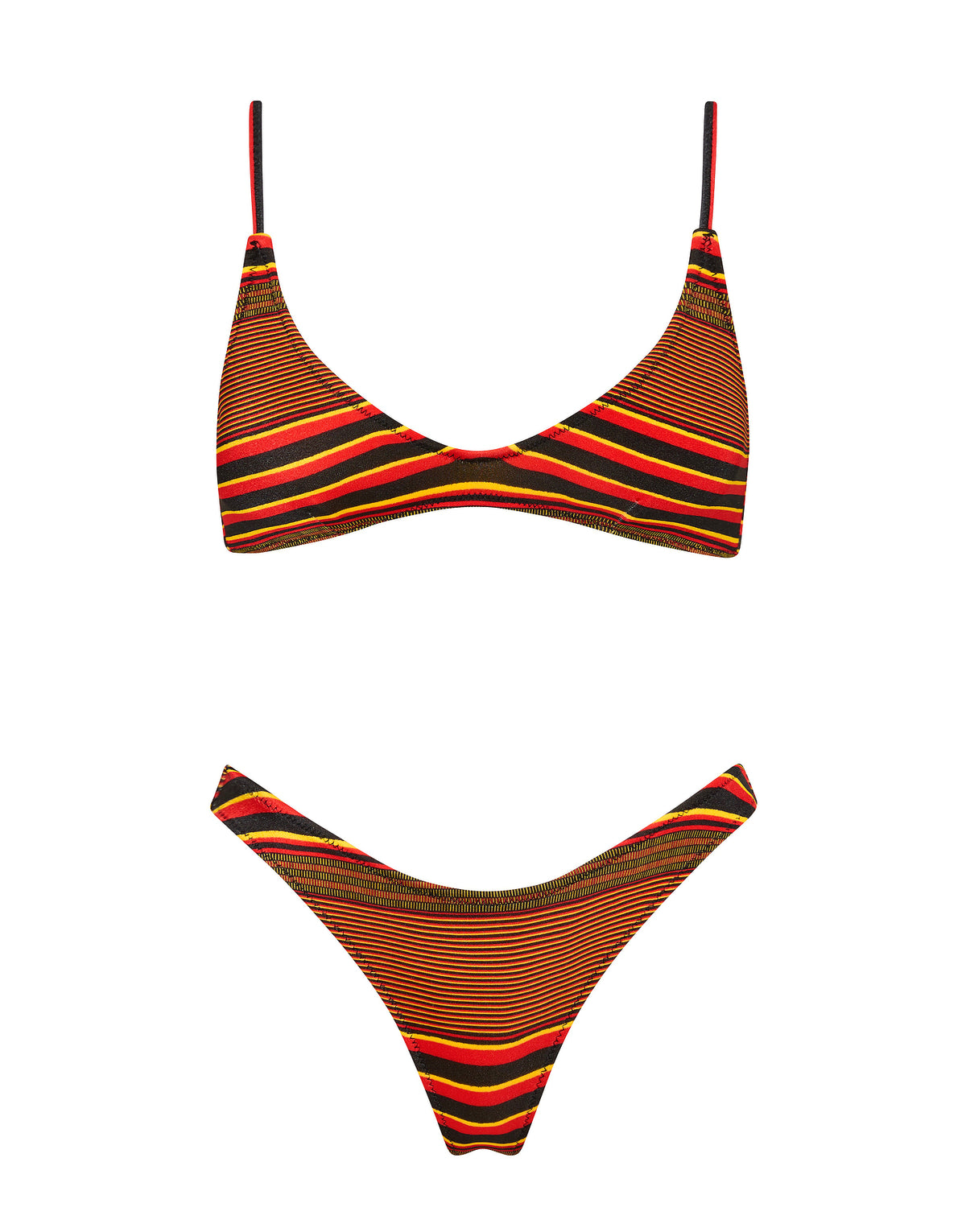 MAIA BRICK STRIPE Scoop Bikini Set