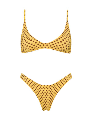 MAIA BUTTERSCOTCH DOT Scoop Bikini Set