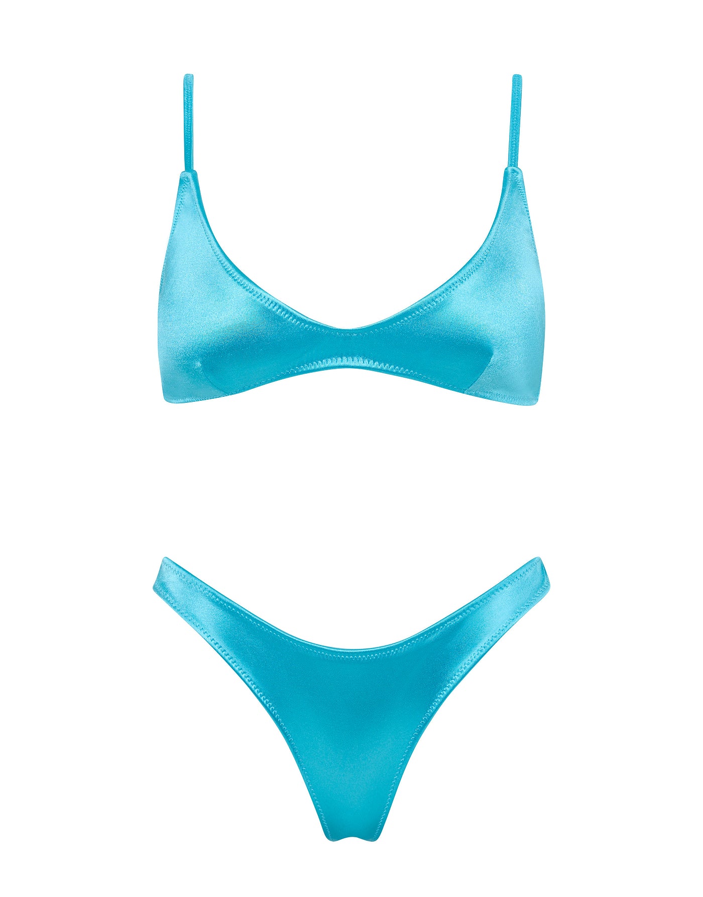 MAIA ICY SHINE Blue Scoop Bikini Set