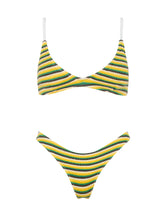 MAIA LEMONADE Crochet Stripe Crop Bikini Set