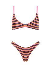 MAIA LONI Stripe Crochet Crop Bikini Set