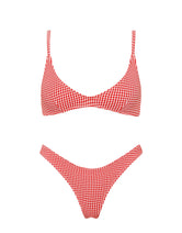 MAIA PRON Red Gingham Crop Bikini Set 