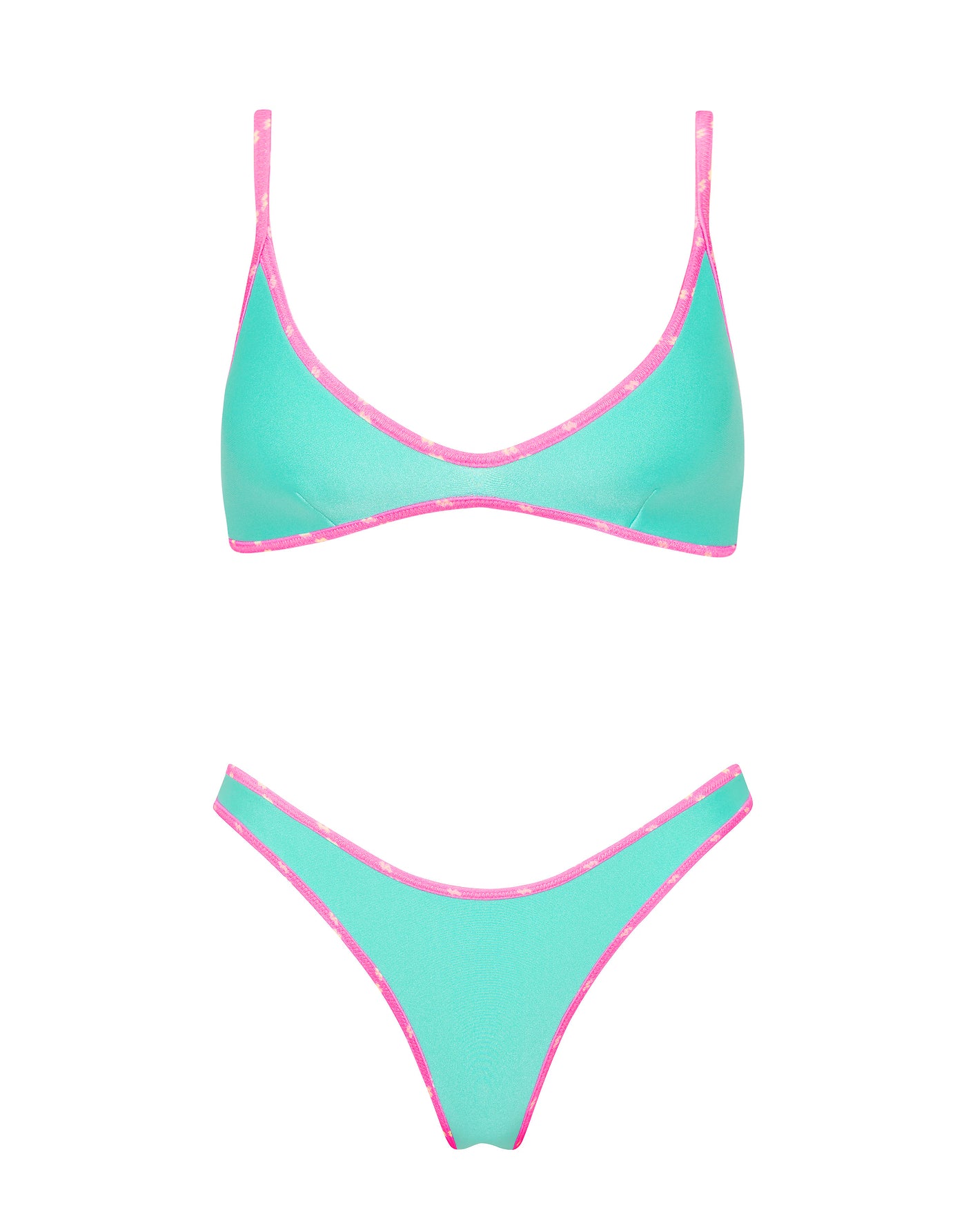MAIA TURQUOISE Neoprene Scoop Bikini Set