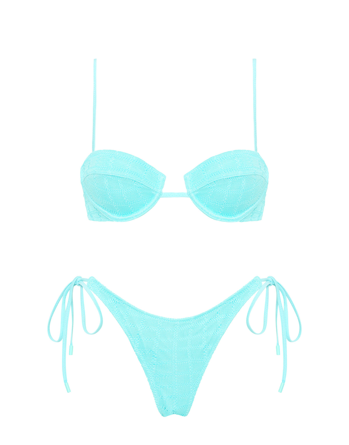 MALA - JAVE Blue Crochet Balconette Bikini Set | Triangl