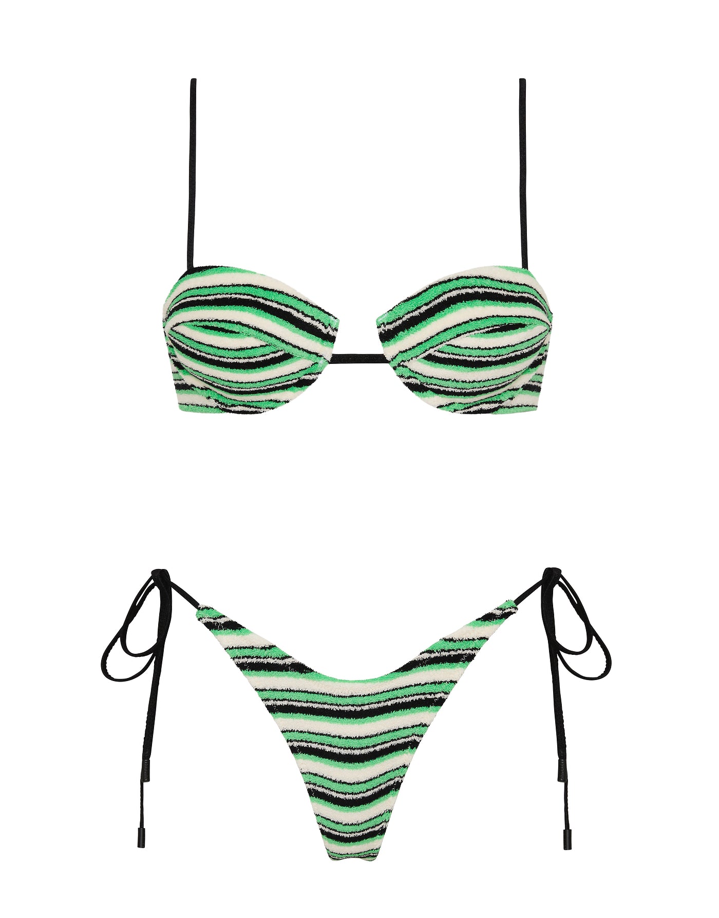 MALA MINT SLICE STRIPE Terry Towelling Balconette Bikini