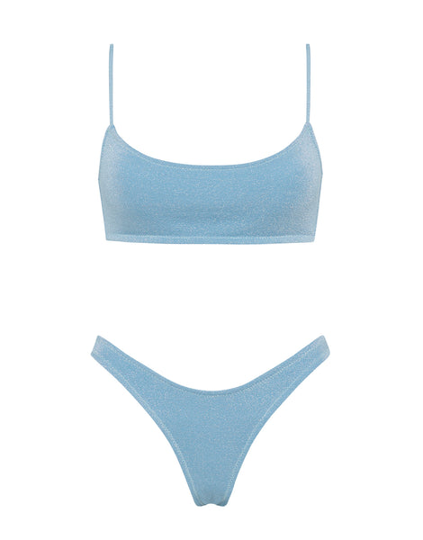 Triangl Mica Blue Sparkle Bikini Set - Size (Top: S+) (Bottom: M