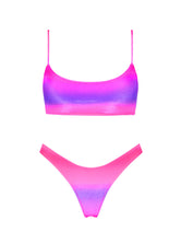 Mica Chari Triangl Pink and Purple Ombre Velvet Bikini 