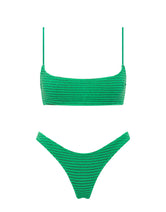 MICA HUBE Green Terry Towelling Crop Bikini Set