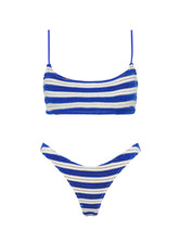 Mica Joly Triangl Blue and White Stripe Terry Bikini