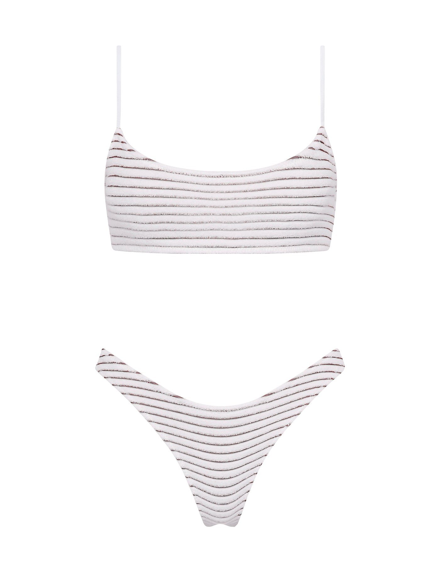 MICA LUSAIL White Terry Towelling Crop Bikini Set