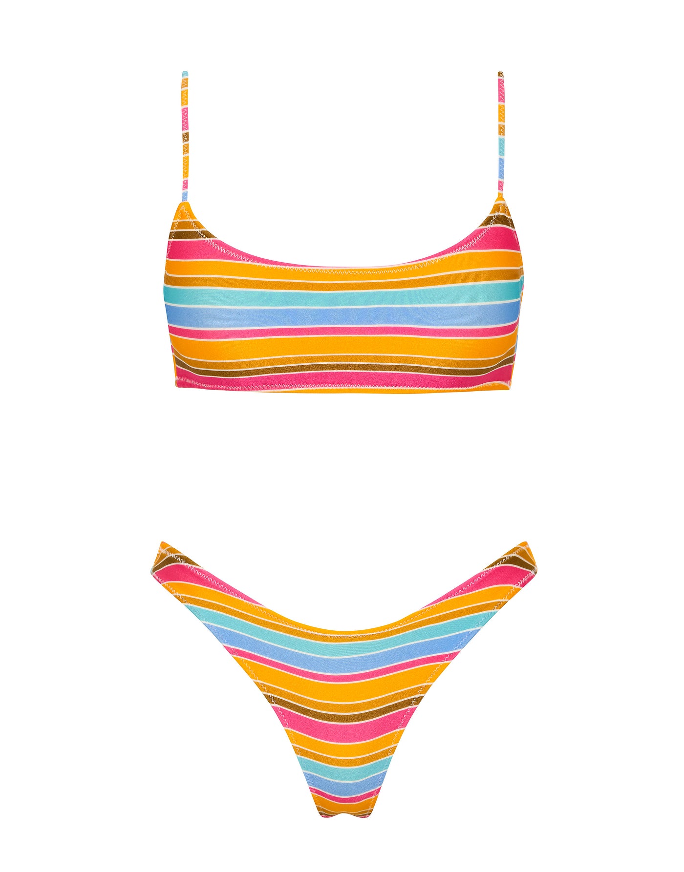 MICA MELON STRIPE Scoop Bikini Set