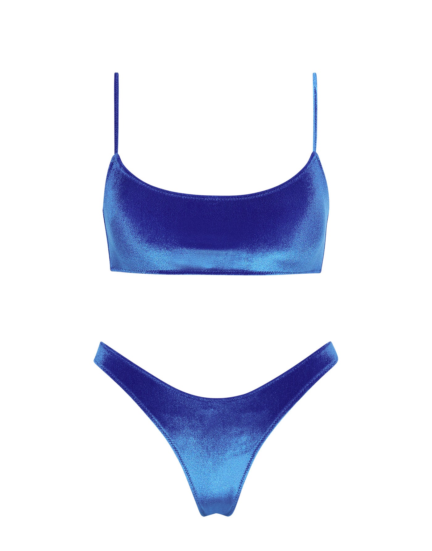 Mica Velvet Triangl Bikini MICA NAVI Navy Velvet Crop Bikini Set