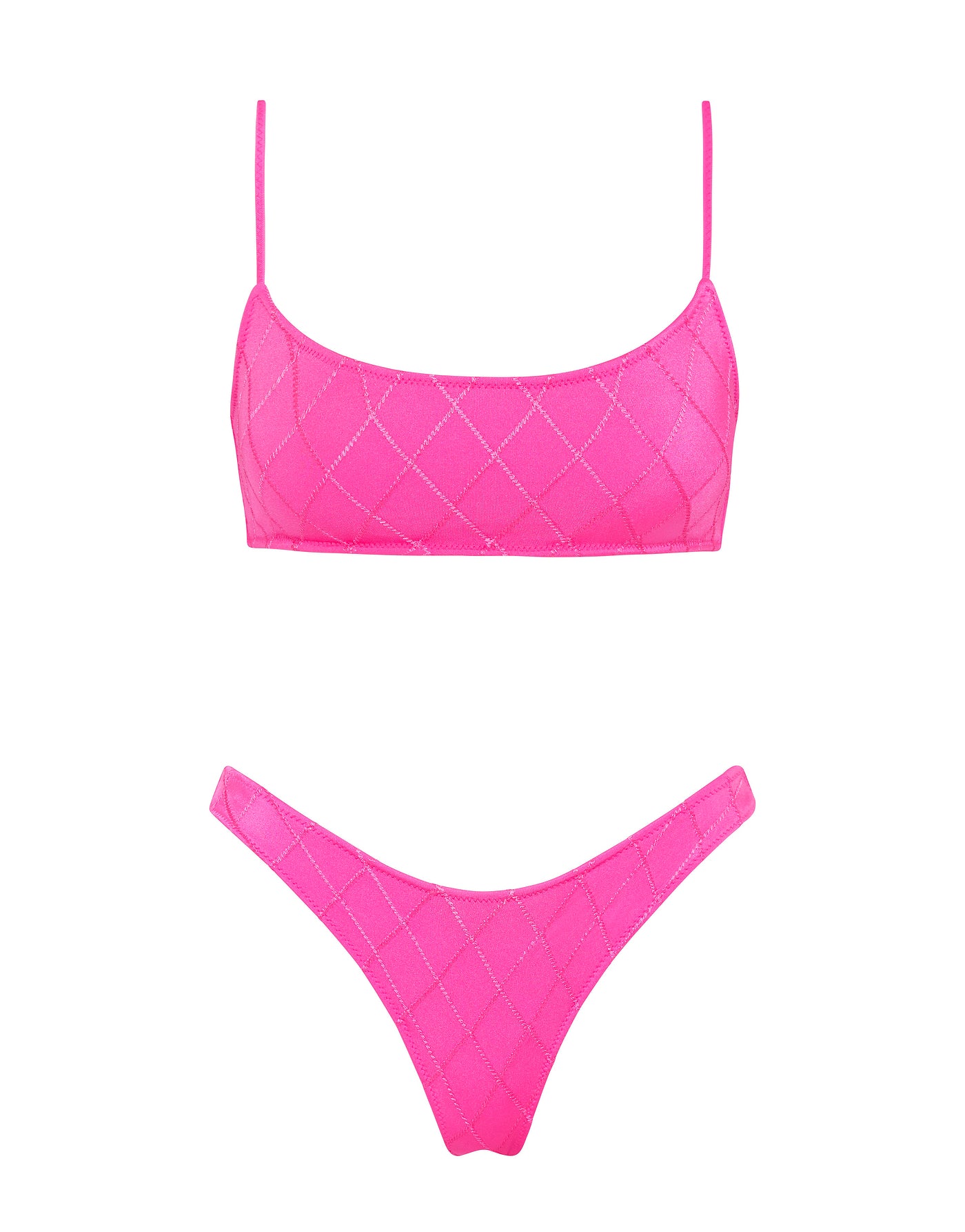 MICA POMEGRANATE Pink Crop Bikini Set
