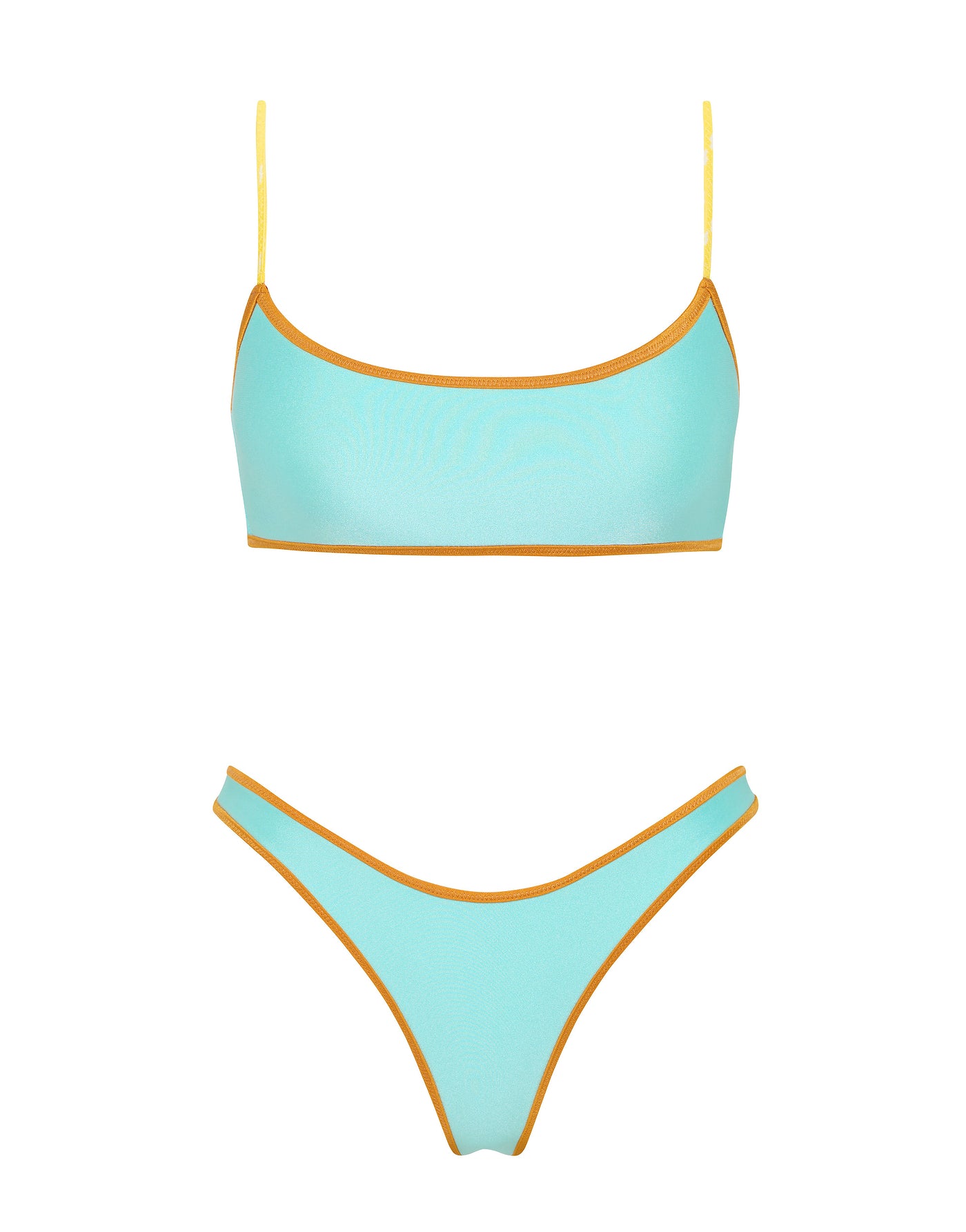 MICA ROQUE Neoprene Crop Bikini Set