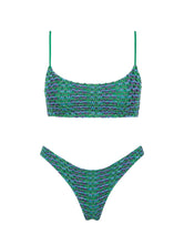MICA - SAXE Green Crochet Crop Bikini Set