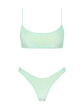MICA SUN SPRINKLE Blue Polka Dot Crop Bikini Set
