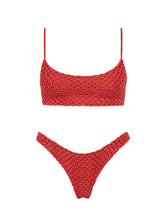 Mica Tage Triangl Red Crochet Bikini