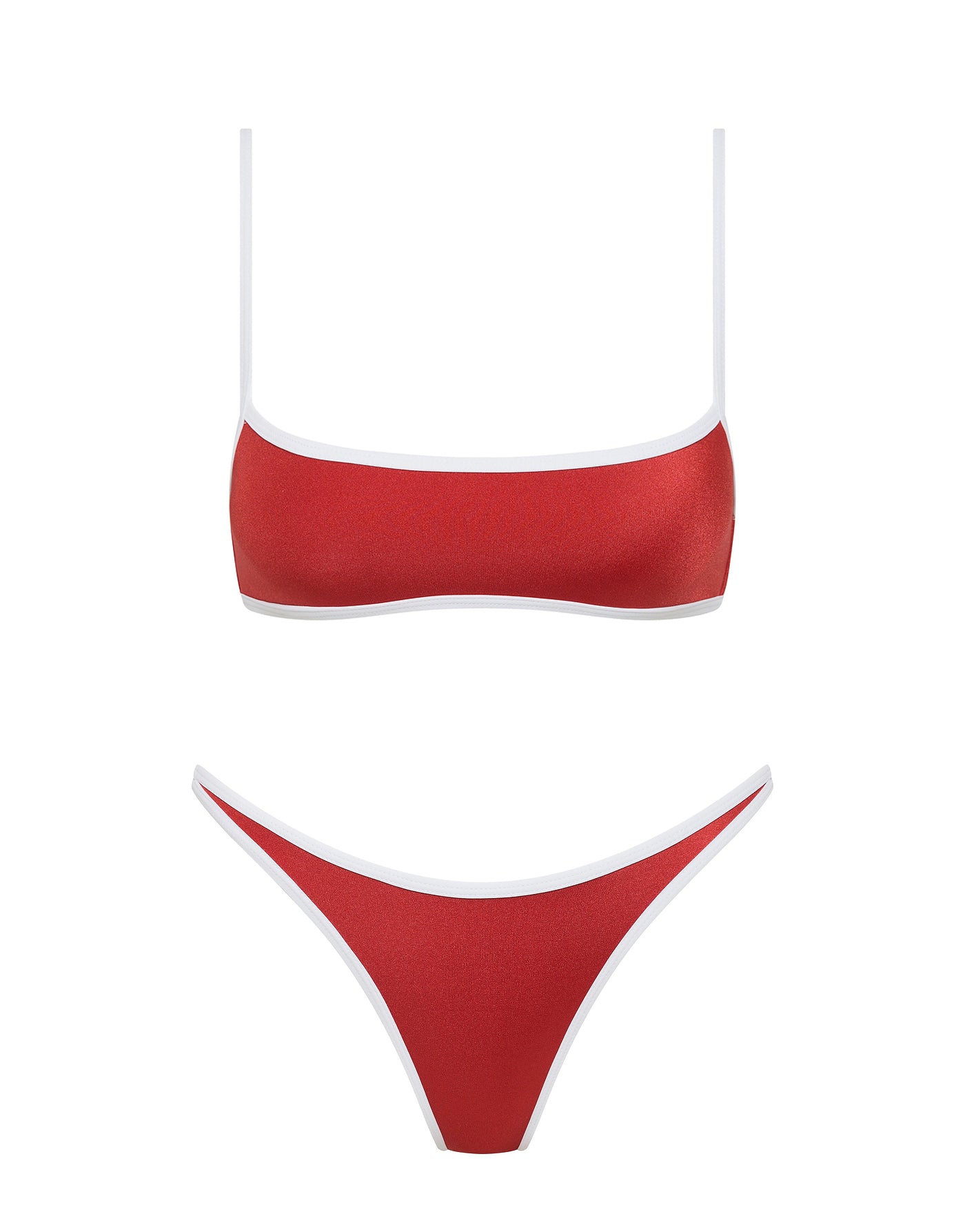 MIMA - NASSE Red Crop Bikini Set