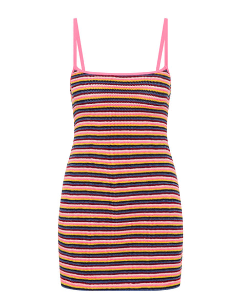 MINNI LONI Stripe Crochet Mini Dress XS/S MINNI LONI Stripe Crochet Mini Dress XS/S