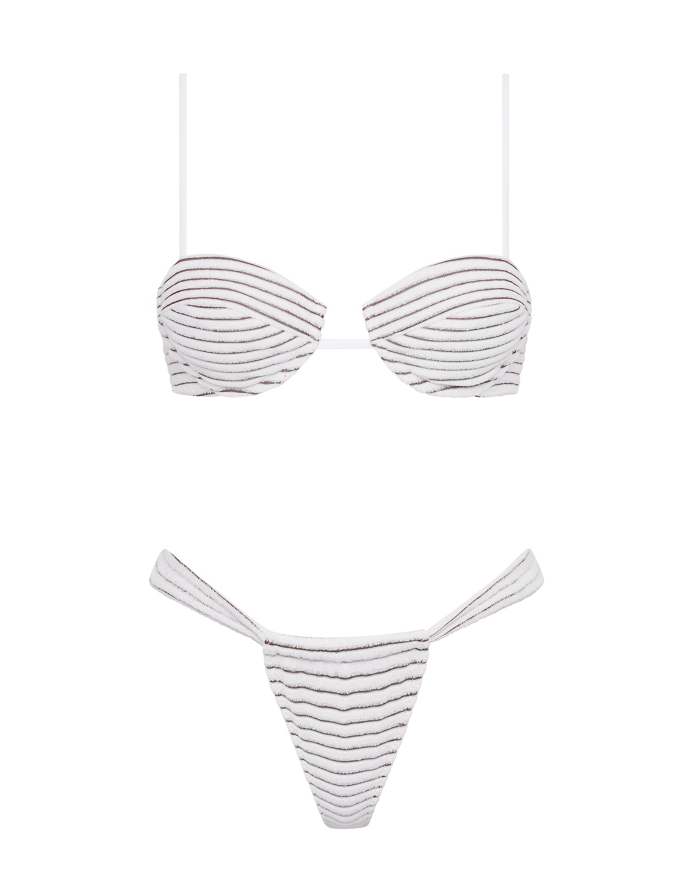 PALMA LUSAIL White Terry Towelling Balconette Bikini Set