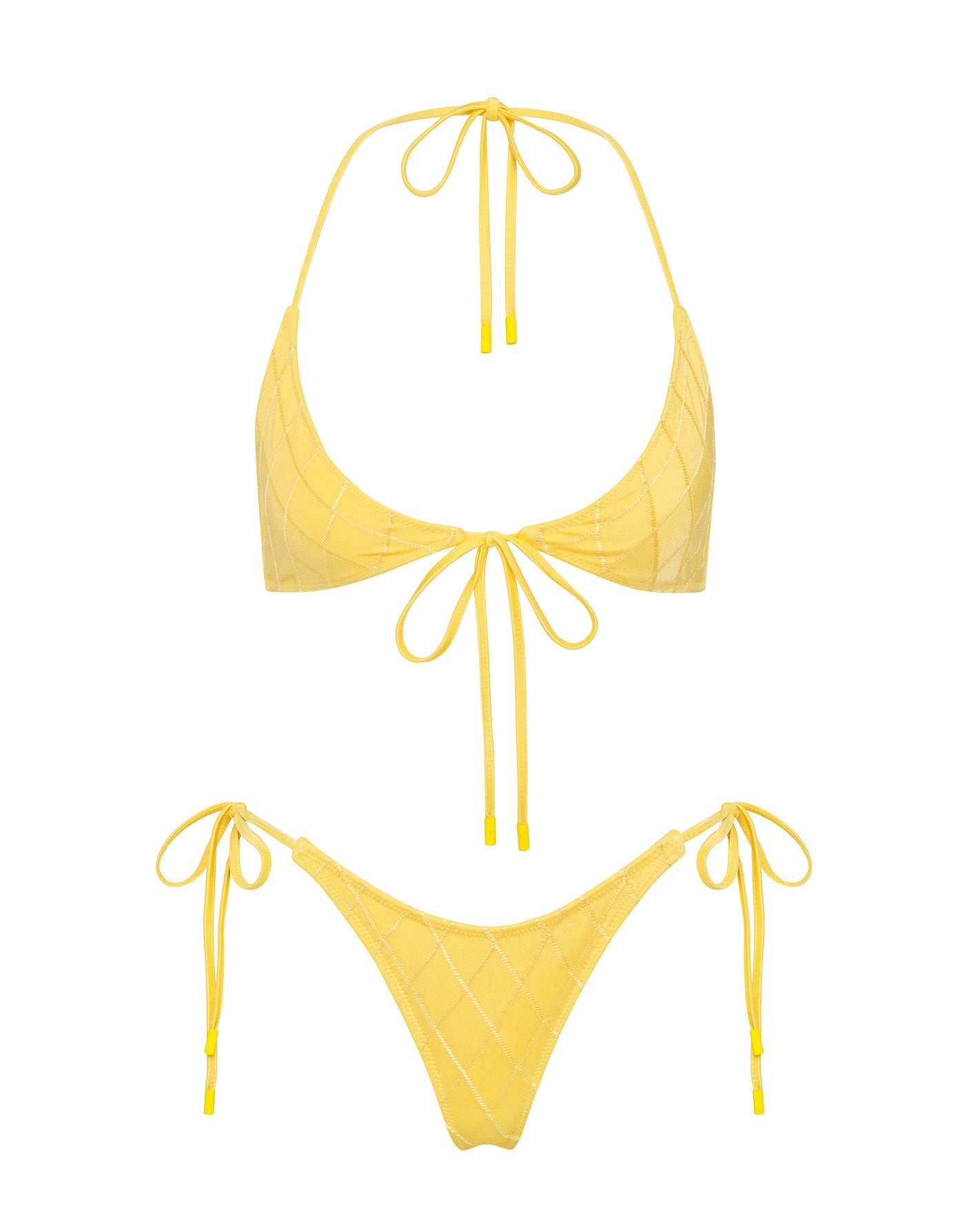 SOFI BUTTER Yellow Halter Bikini Set