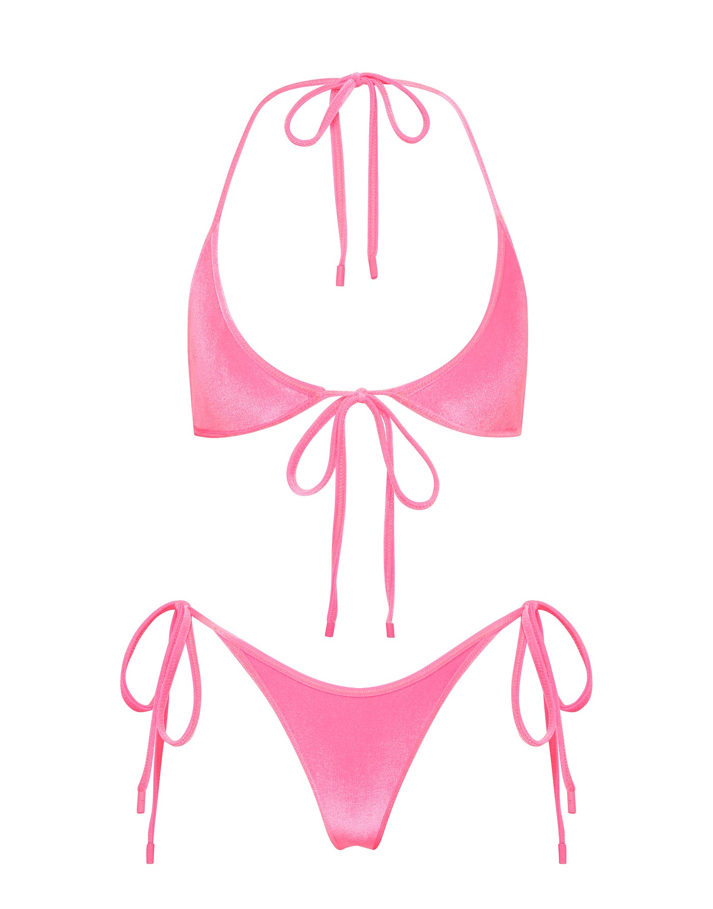 SOFI PINK CANDY VELVET Halter Bikini Set