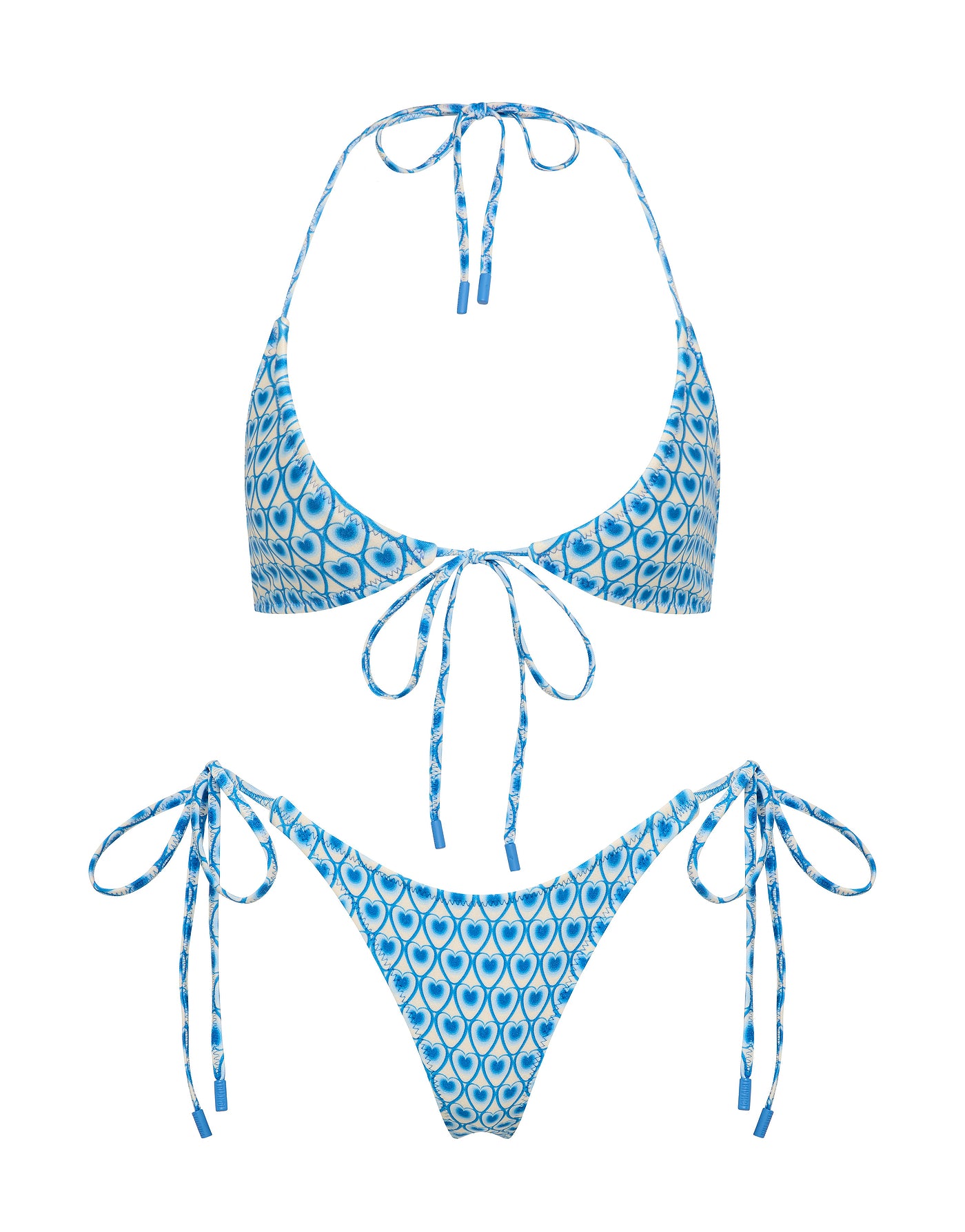 SOFI RIYA Blue Geometric Halter Bikni Set