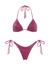 Vinca Cassa Sparkle Triangl Bikini in Burgundy Lurex 