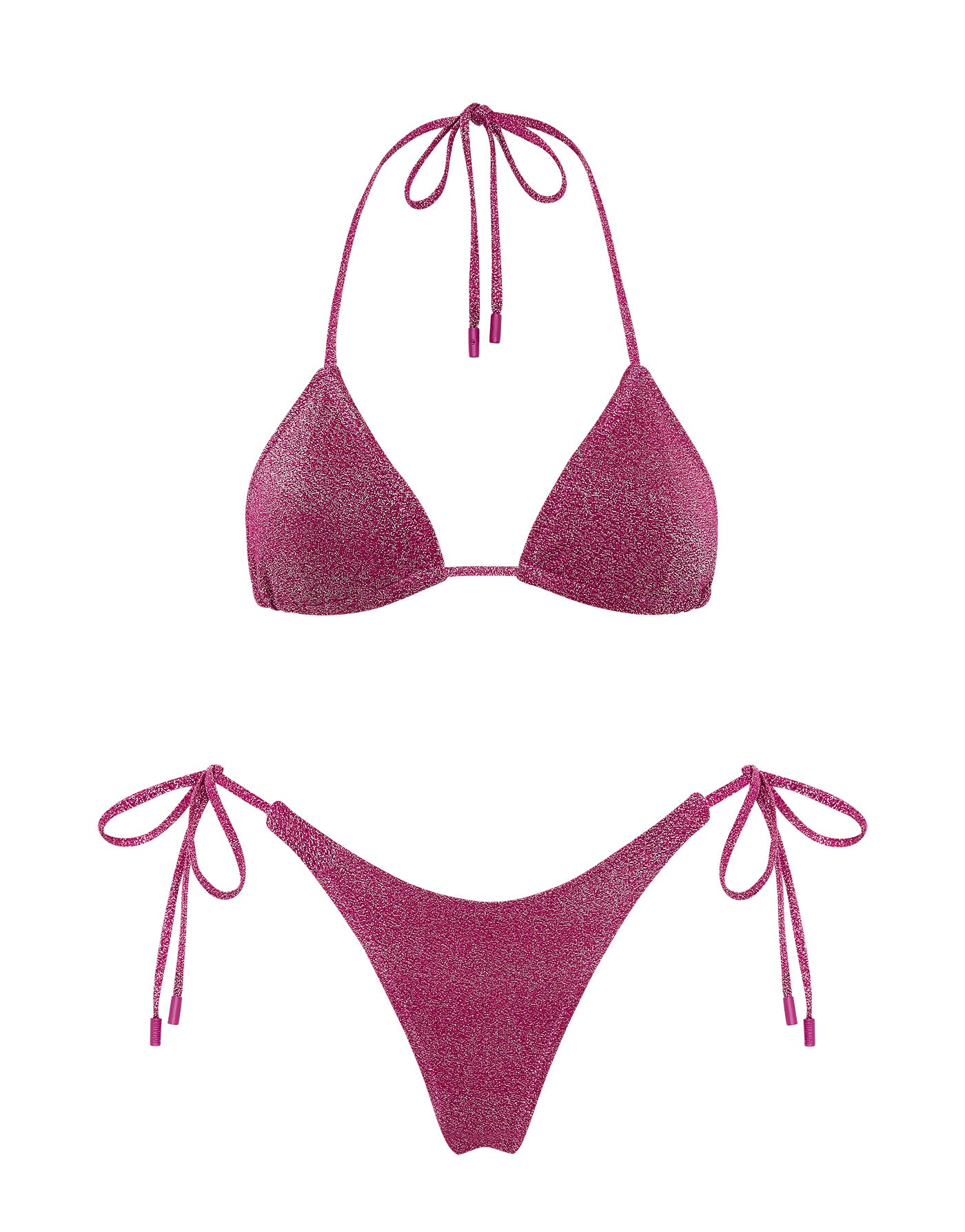 Vinca Cassa Sparkle Triangl Bikini in Burgundy Lurex 