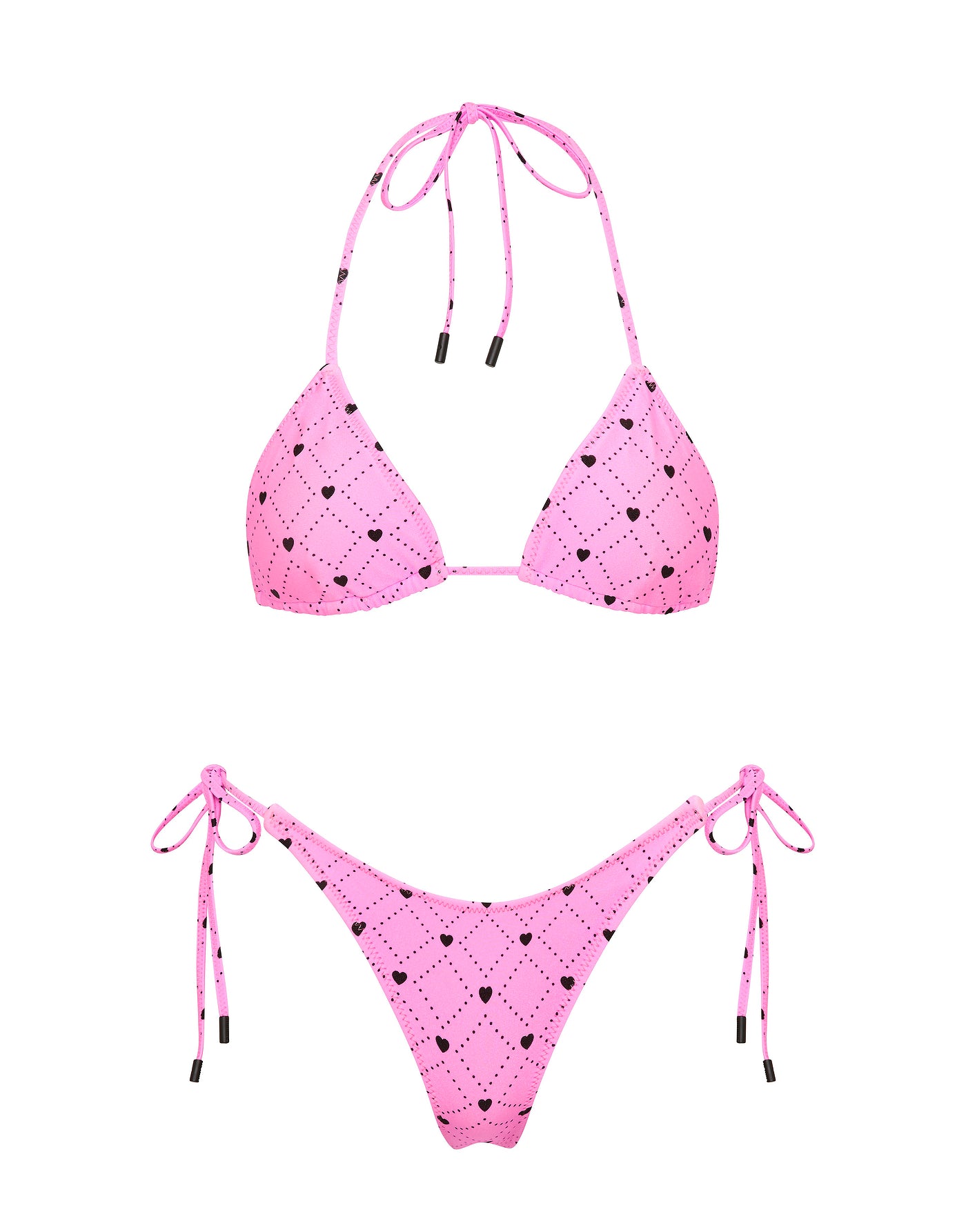 VINCA CASSI Pink Heart Triangle Bikini Set