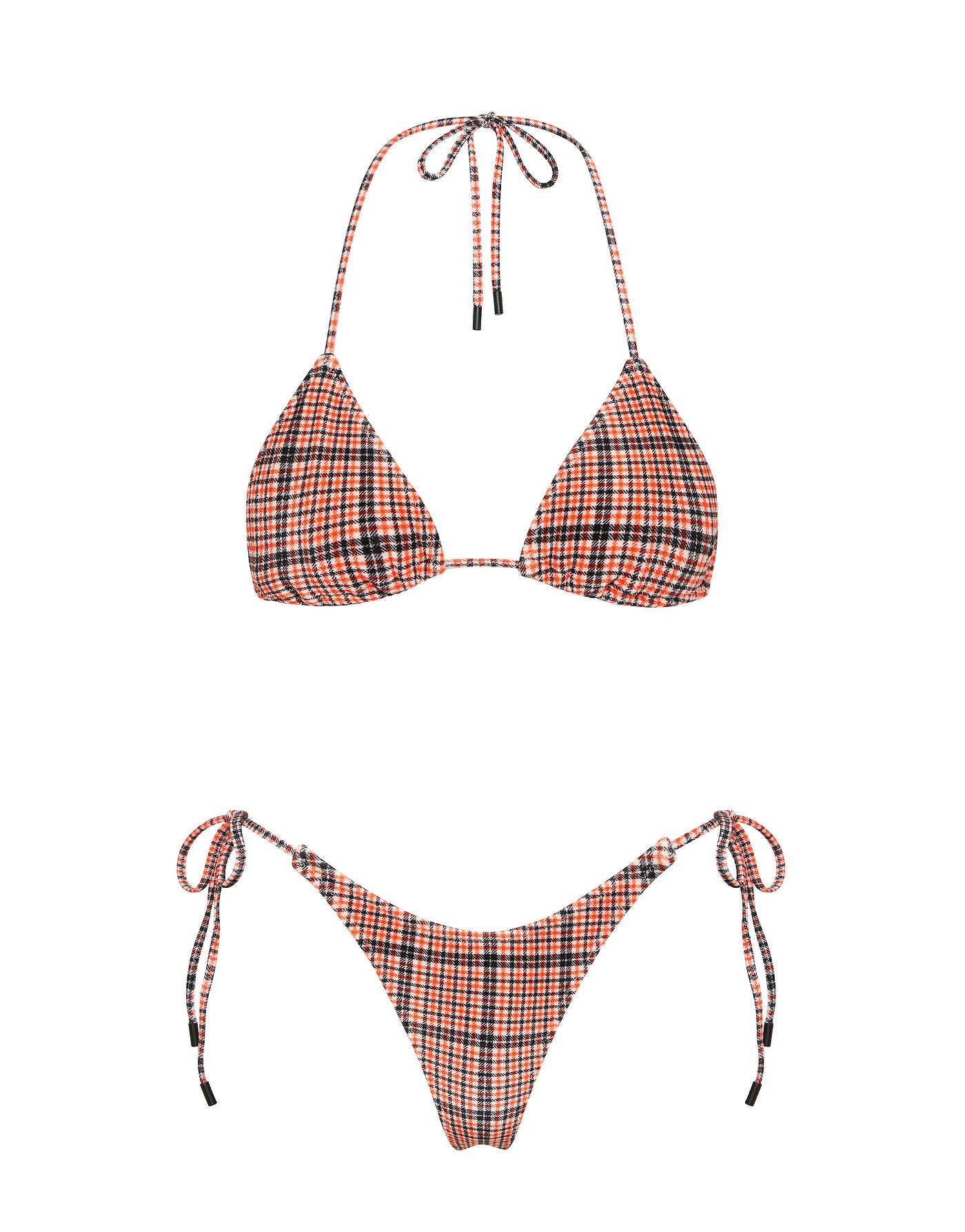 VINCA - JAM VELVET CHECK Triangle Bikini Set