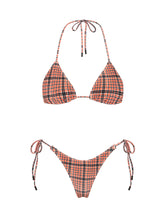 VINCA JAM VELVET CHECK Triangle Bikini Set