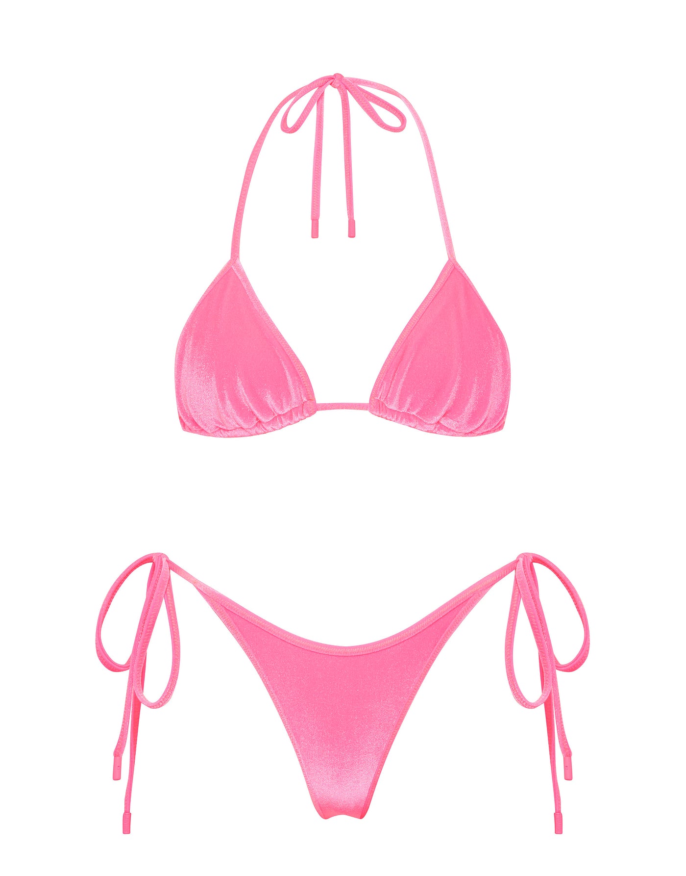 VINCA PINK CANDY VELVET Triangle Bikini Set