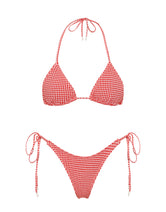 VINCA PRON Red Gingham Triangle Bikini Set  