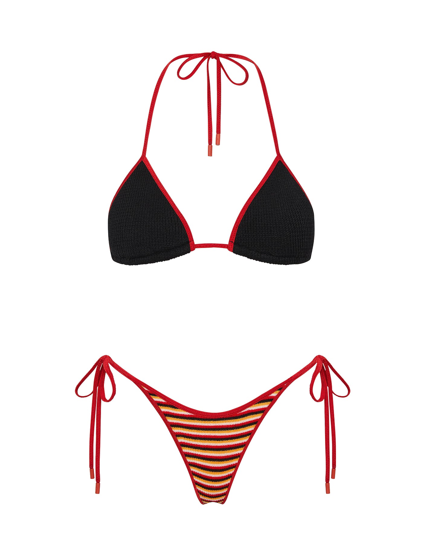 VINCA SANGRIA CROCHET STRIPE Triangle Bikini Set