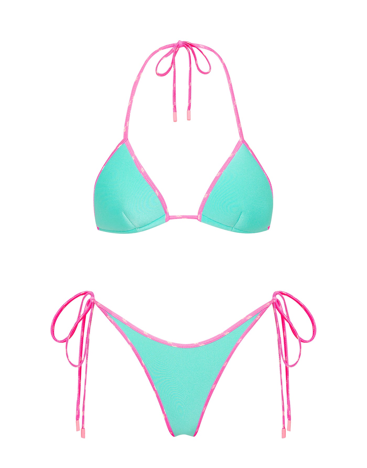 VINCA TURQUOISE Neoprene Triangle Bikini Set