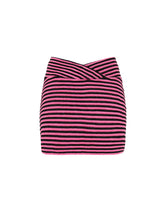 Yani Caro Triangl Pink and Black Stripe Crochet Mini Skirt