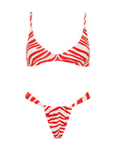 MAIA - CHERRY ZEBRA SPLASH Crop Bikini Set