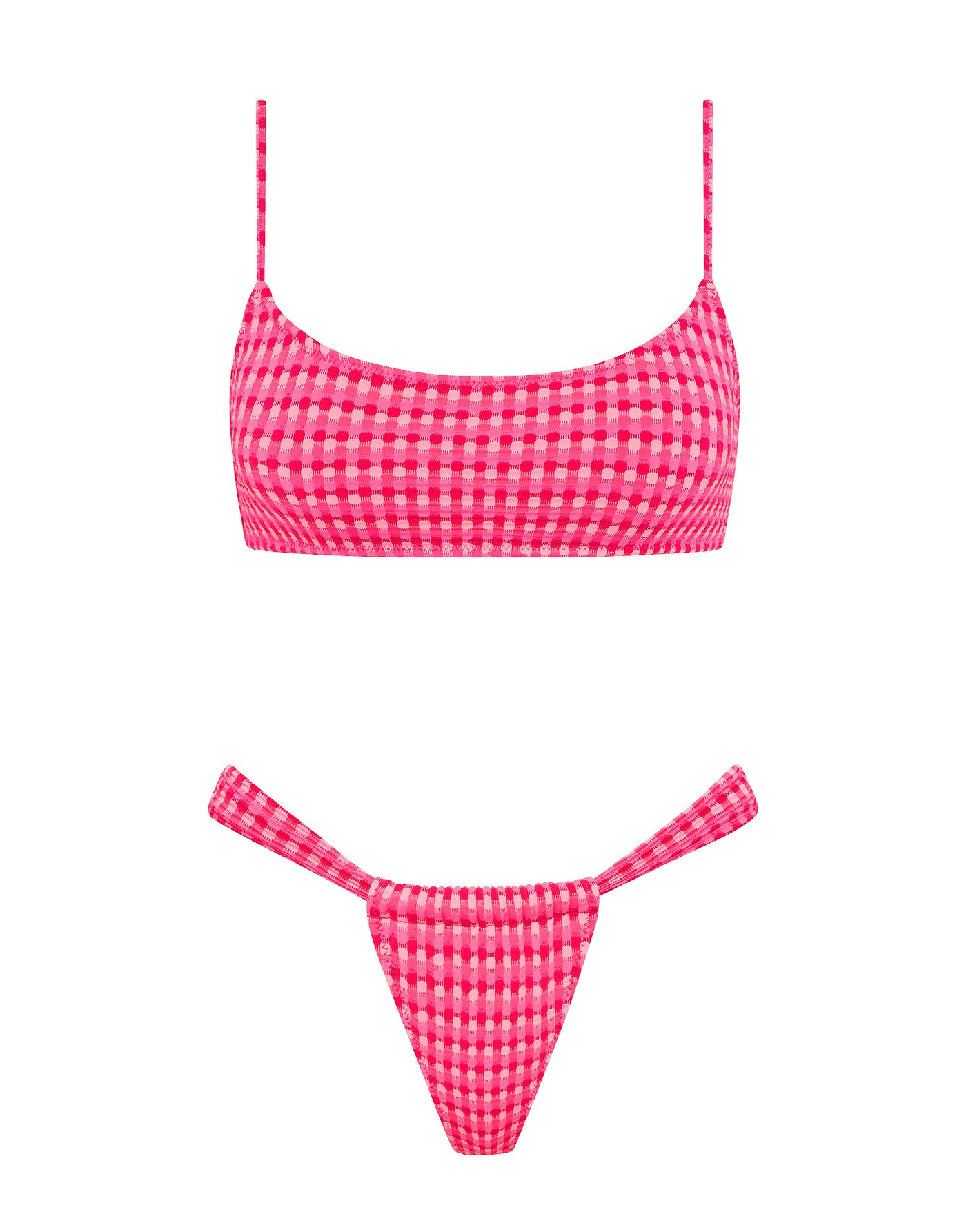 MICA - ADAO Pink Textured Crop Bikini Set – Triangl